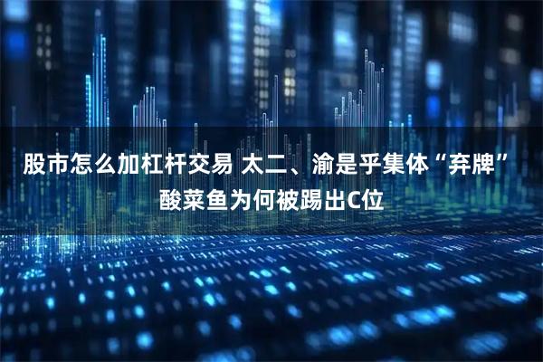 股市怎么加杠杆交易 太二、渝是乎集体“弃牌” 酸菜鱼为何被踢出C位