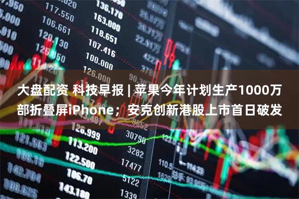 大盘配资 科技早报 | 苹果今年计划生产1000万部折叠屏iPhone；安克创新港股上市首日破发